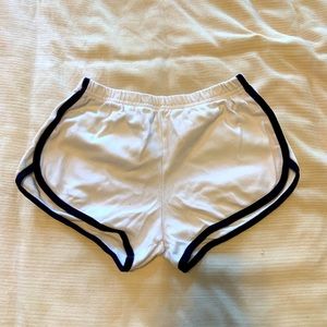 American Apparel white and blue retro soft shorts